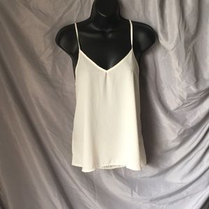Loose white shirt tank top blouse w/ strappy back